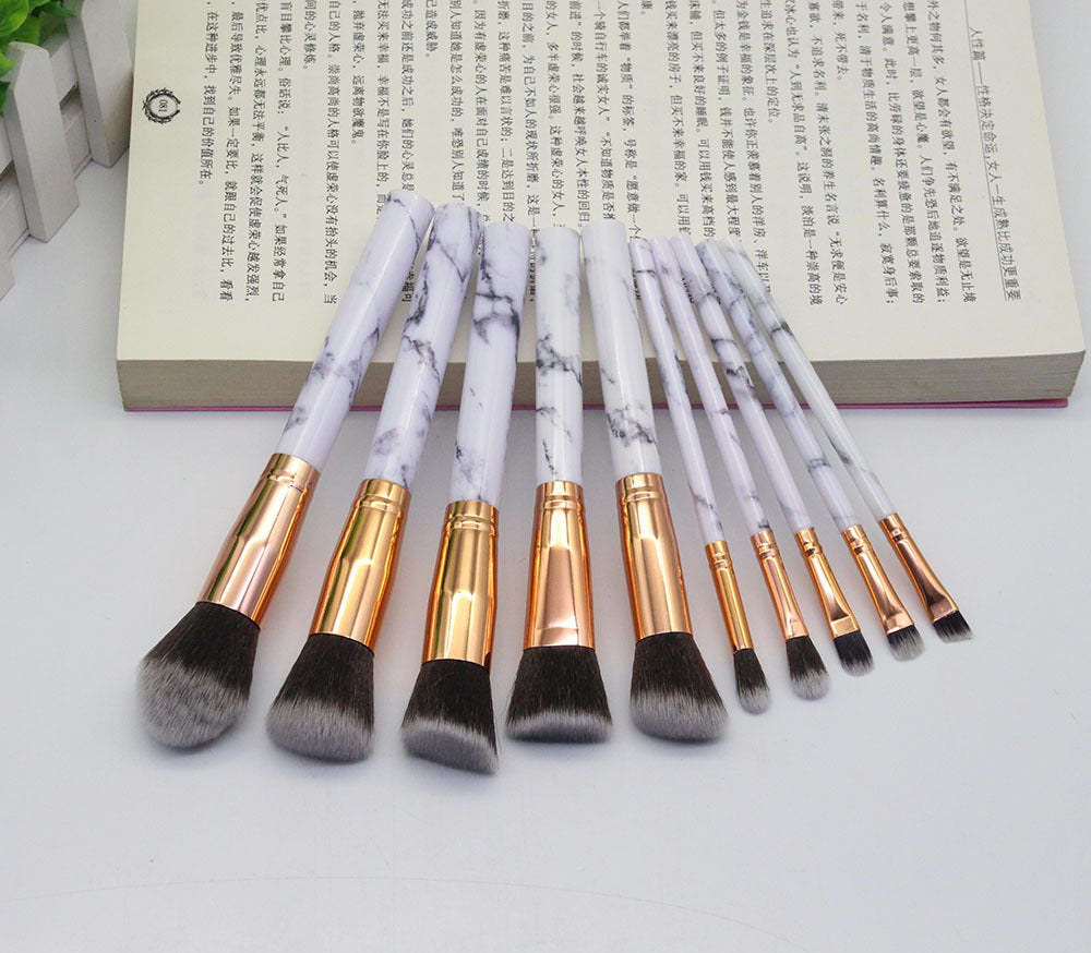 15-Piece Marble Makeup Brush Set – Elegant & Travel-Ready by Velvora