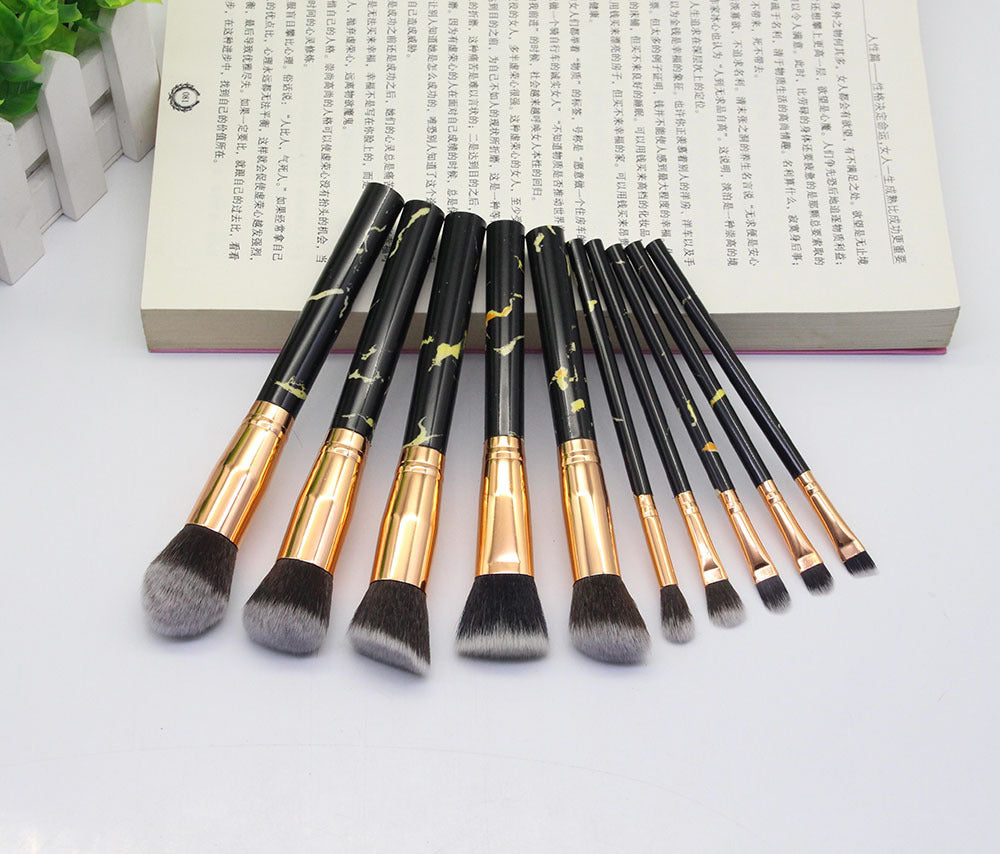 15-Piece Marble Makeup Brush Set – Elegant & Travel-Ready by Velvora
